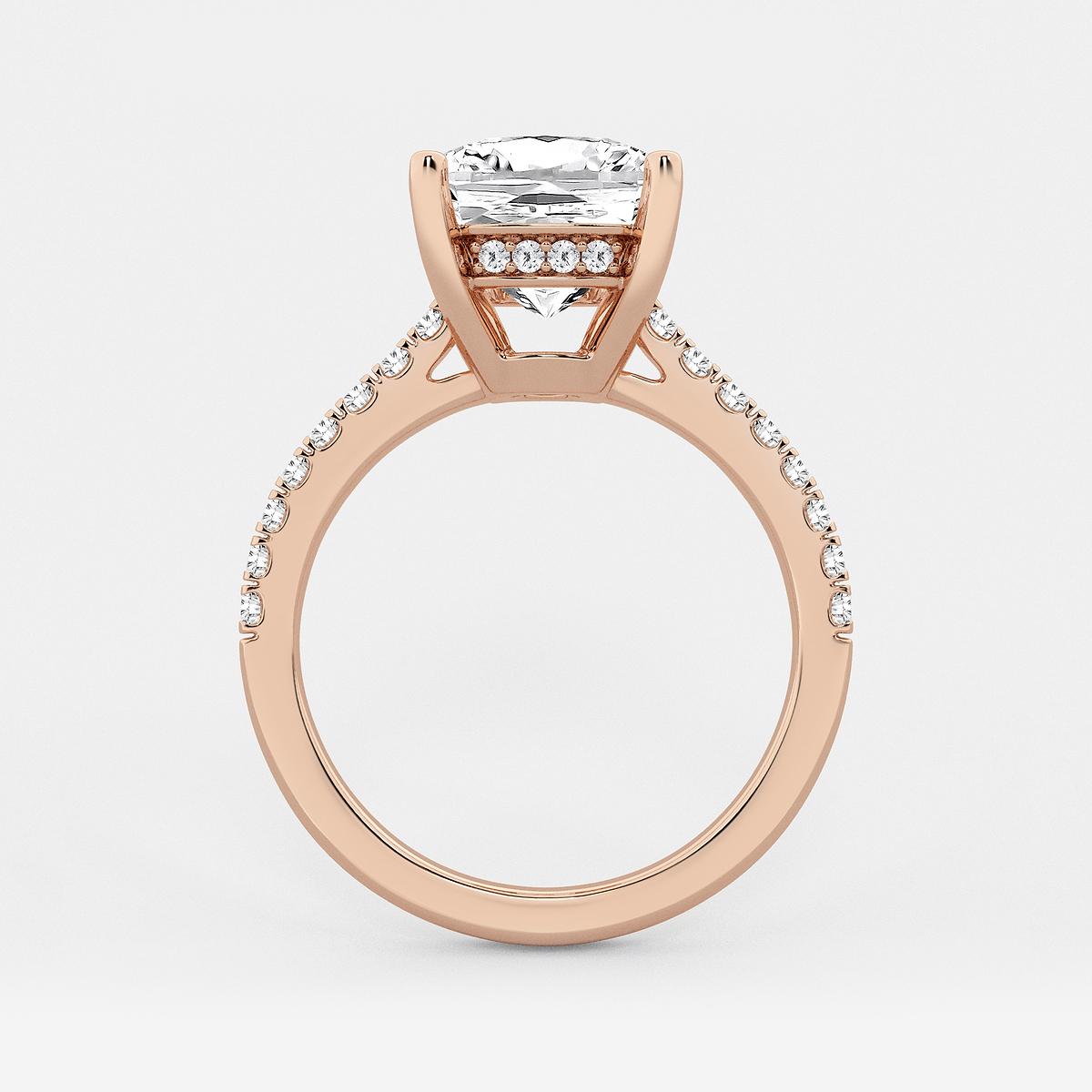 Additional Image 1 for  5 1/3 ctw Elongated Cushion Lab Grown Diamond Hidden Halo Engagement Ring